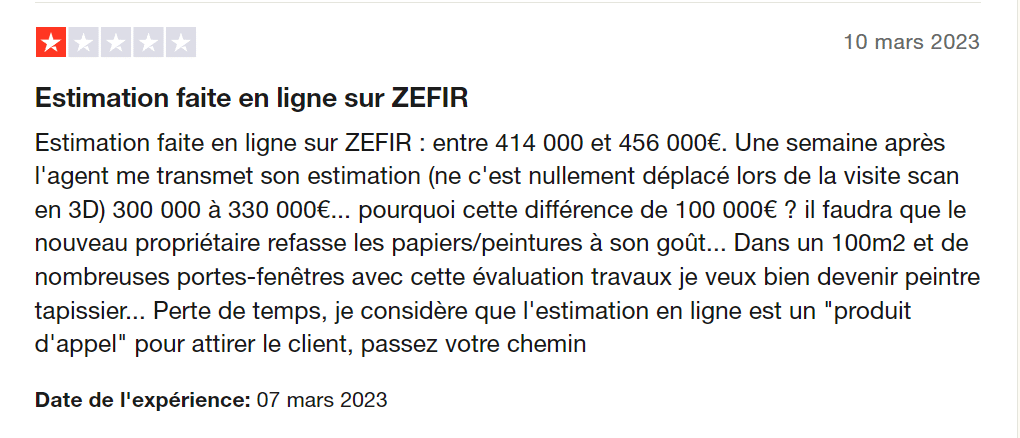 Avis négatif Zefir 2