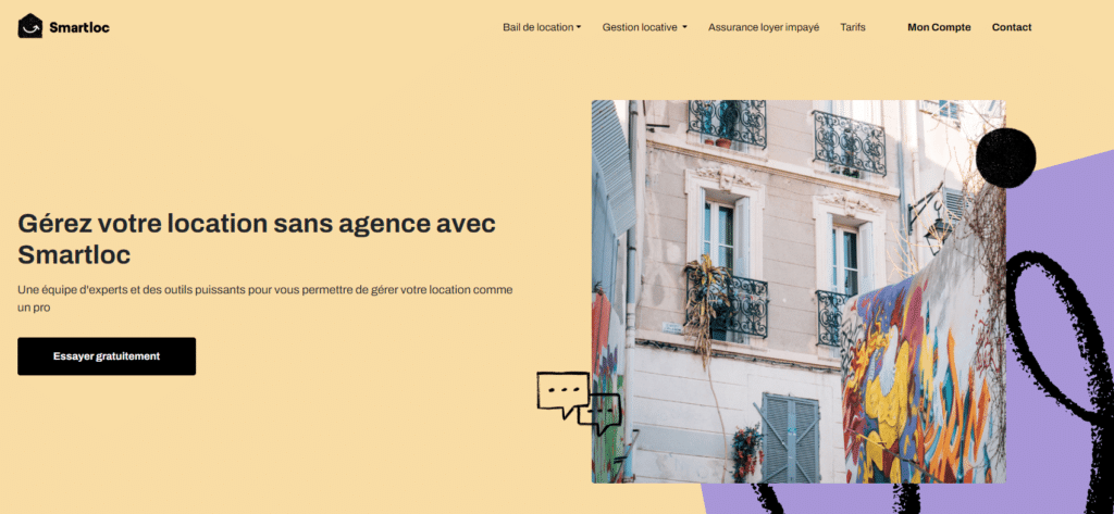 Smartloc page 'acceuil