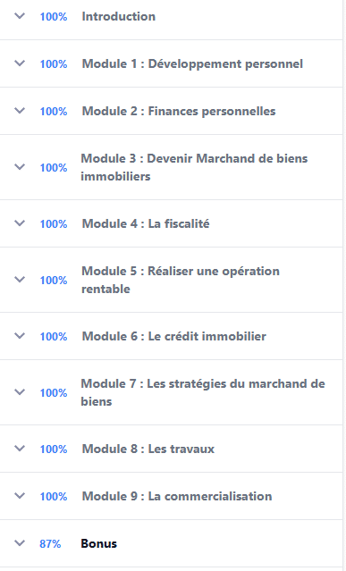 Liste des modules Carolin Arthuad