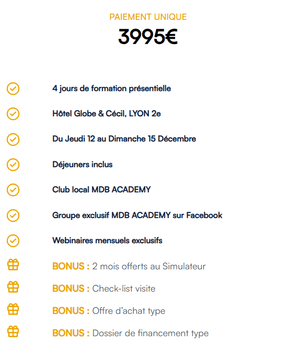 MDB séminaire prix