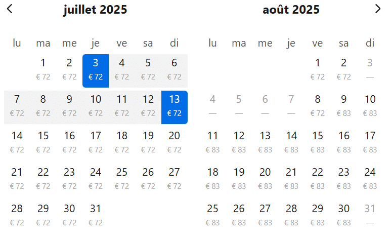 calendrier de réservation riad invest