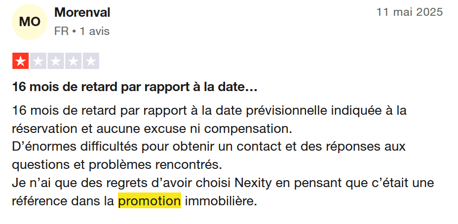 avis négatif nexity