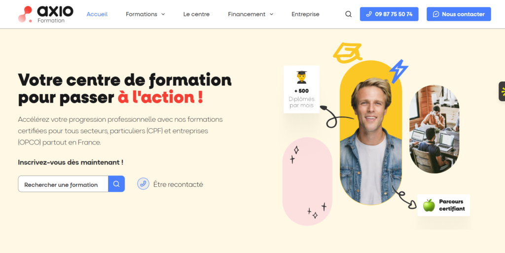 axio formation première page