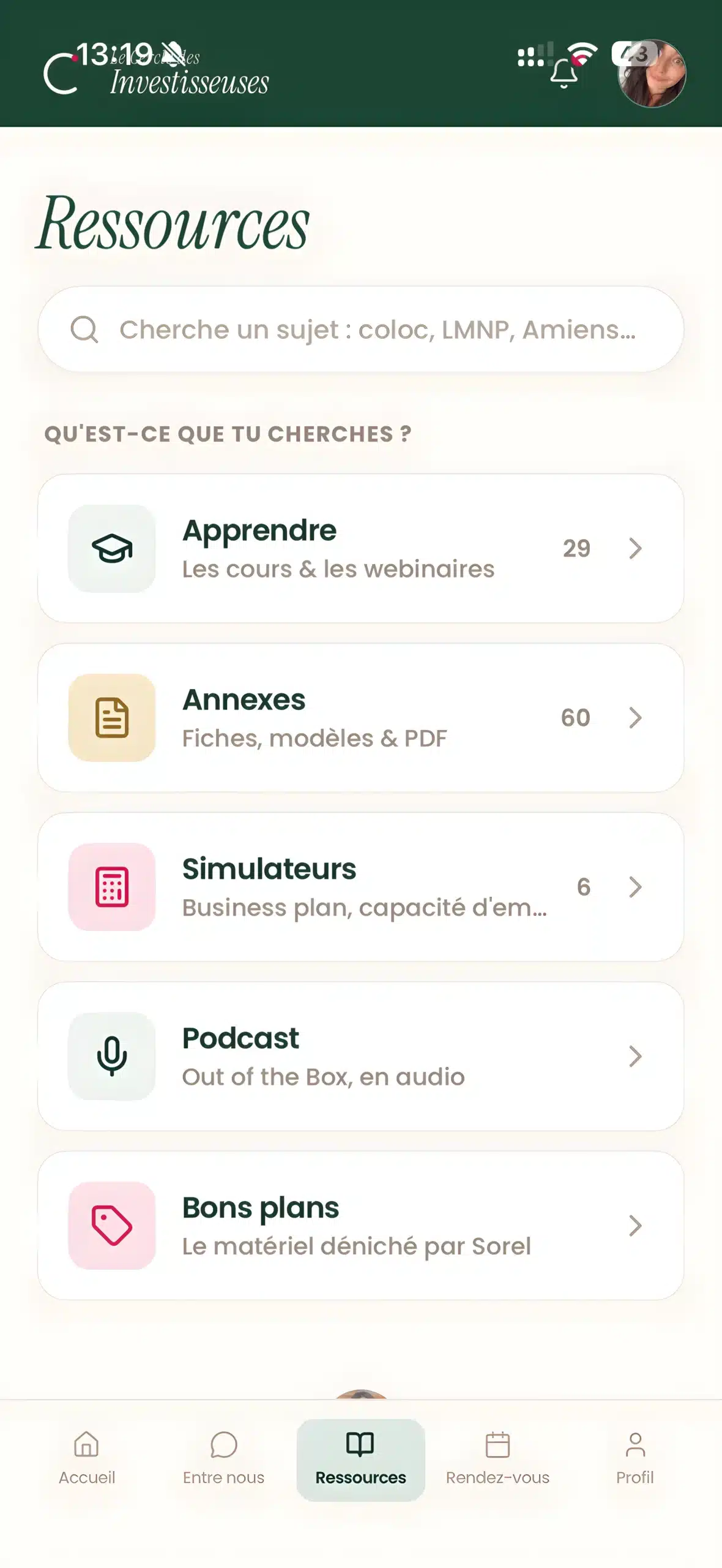 Le Cercle des Investisseuses — simulateurs